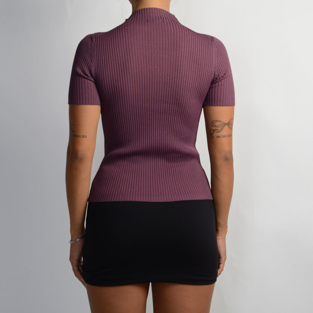 PURPLE MOCKNECK TOP