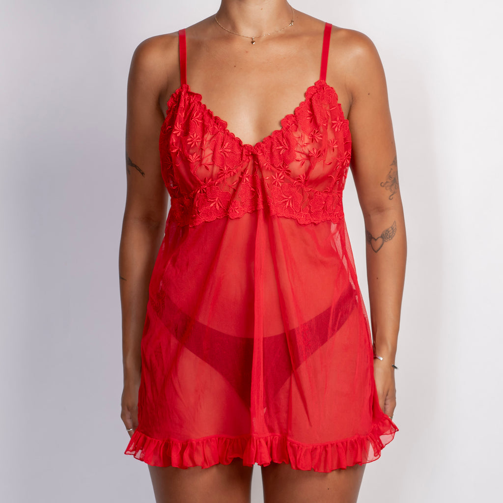 RED SHEER BABYDOLL