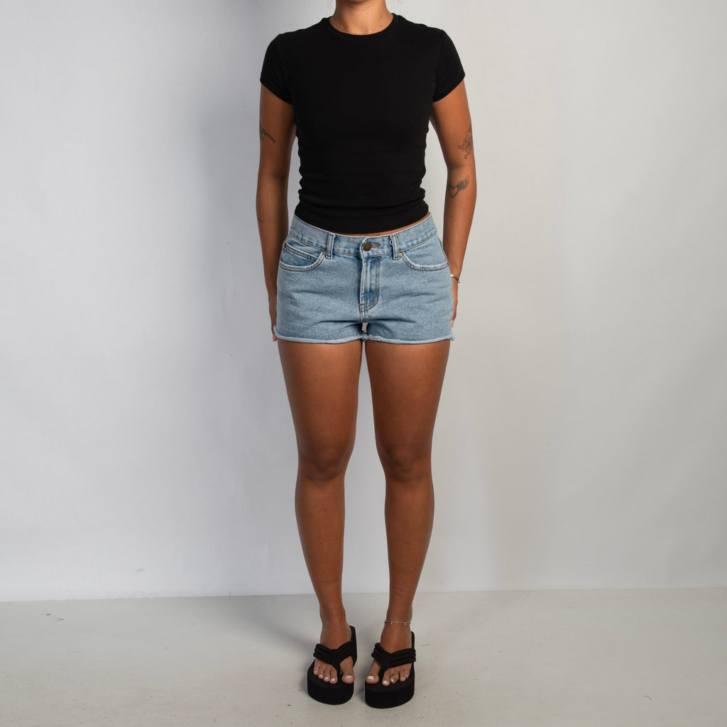 MID WASH DENIM SHORTS