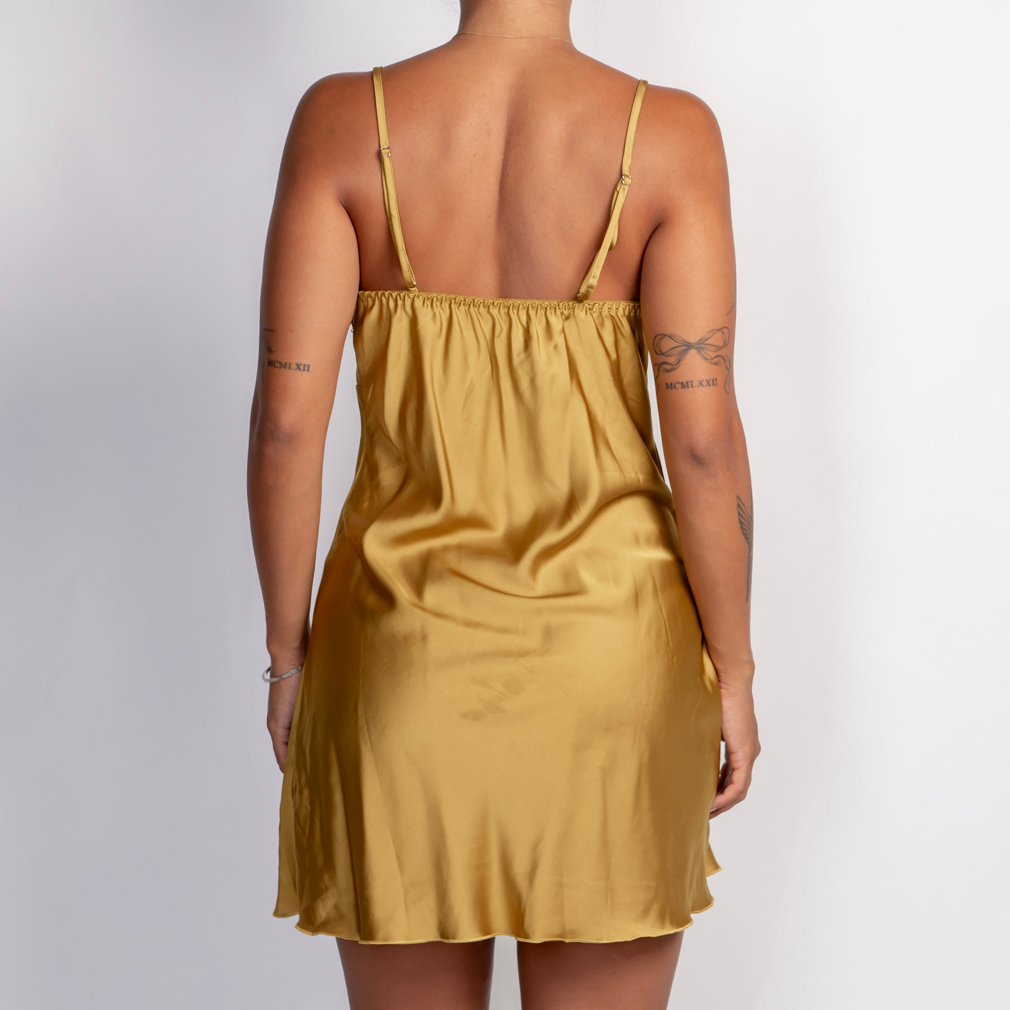 GOLD SATIN MINI DRESS