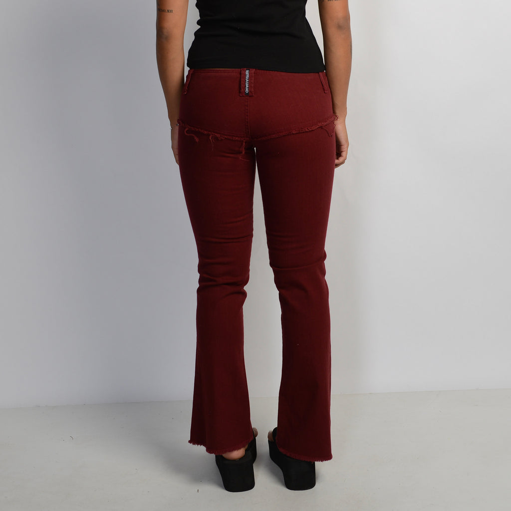 MAROON BOOTCUT JEANS