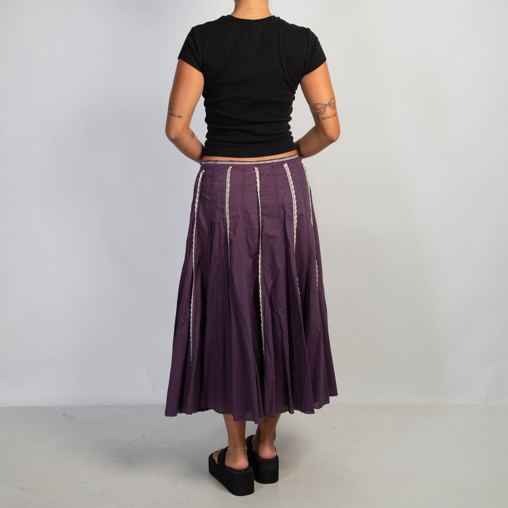 PURPLE COTTON LONGLINE SKIRT