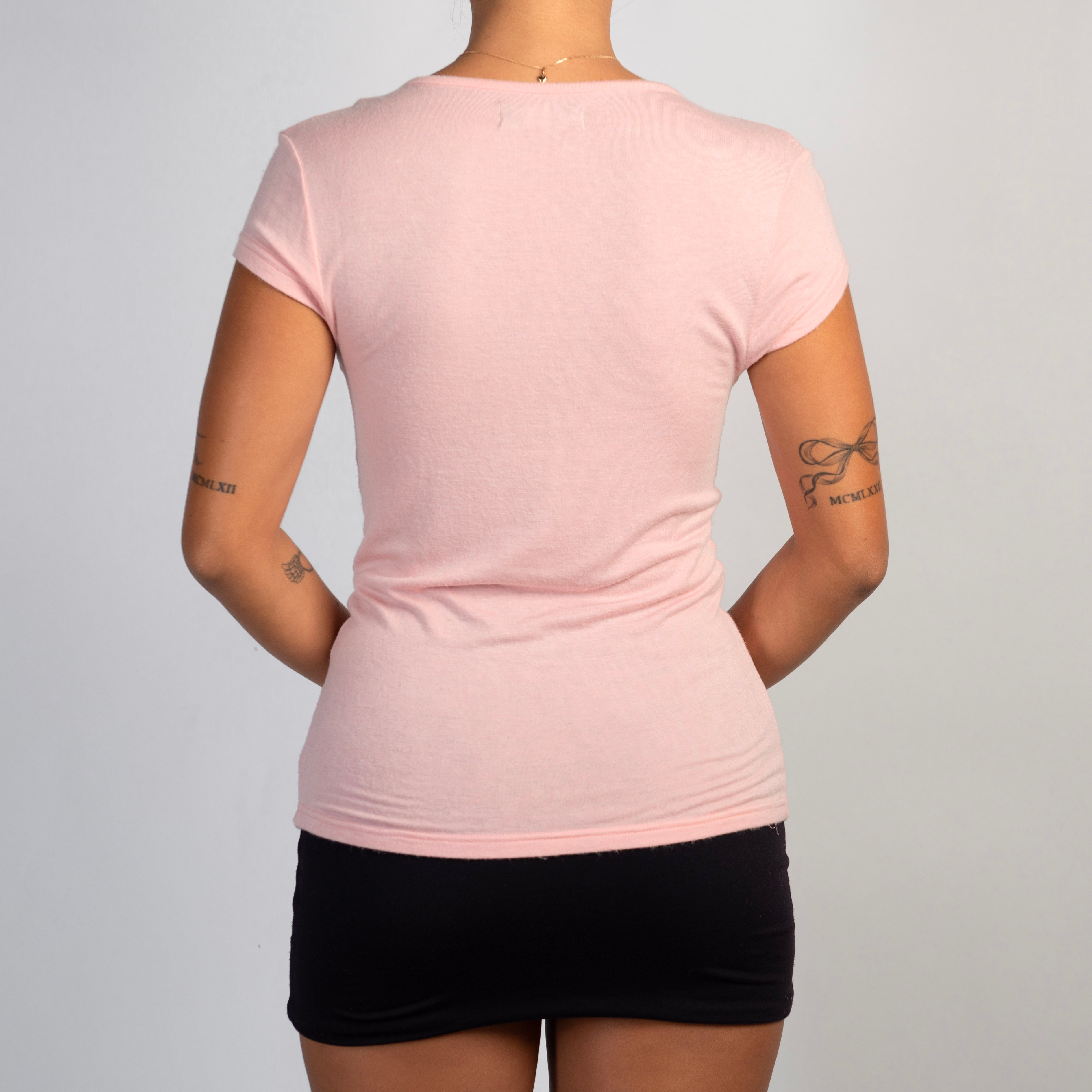 PINK GRAPHIC STRETCH TOP