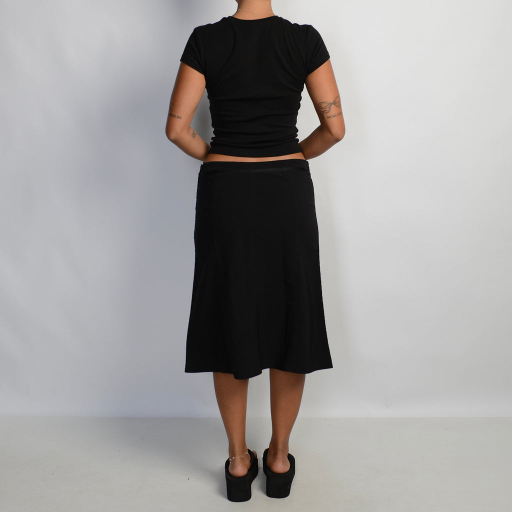 BLACK A LINE MIDI SKIRT