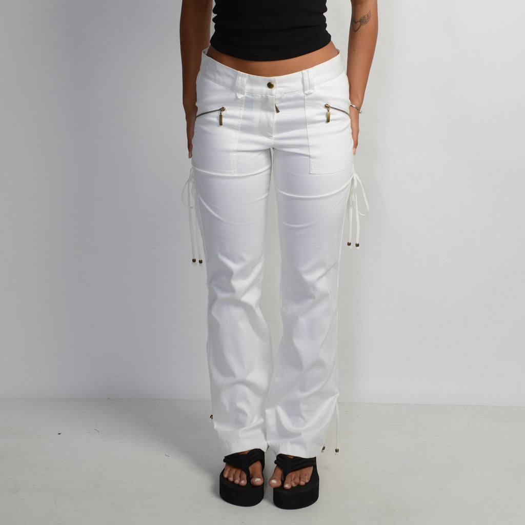 WHITE BOOTCUT TROUSERS