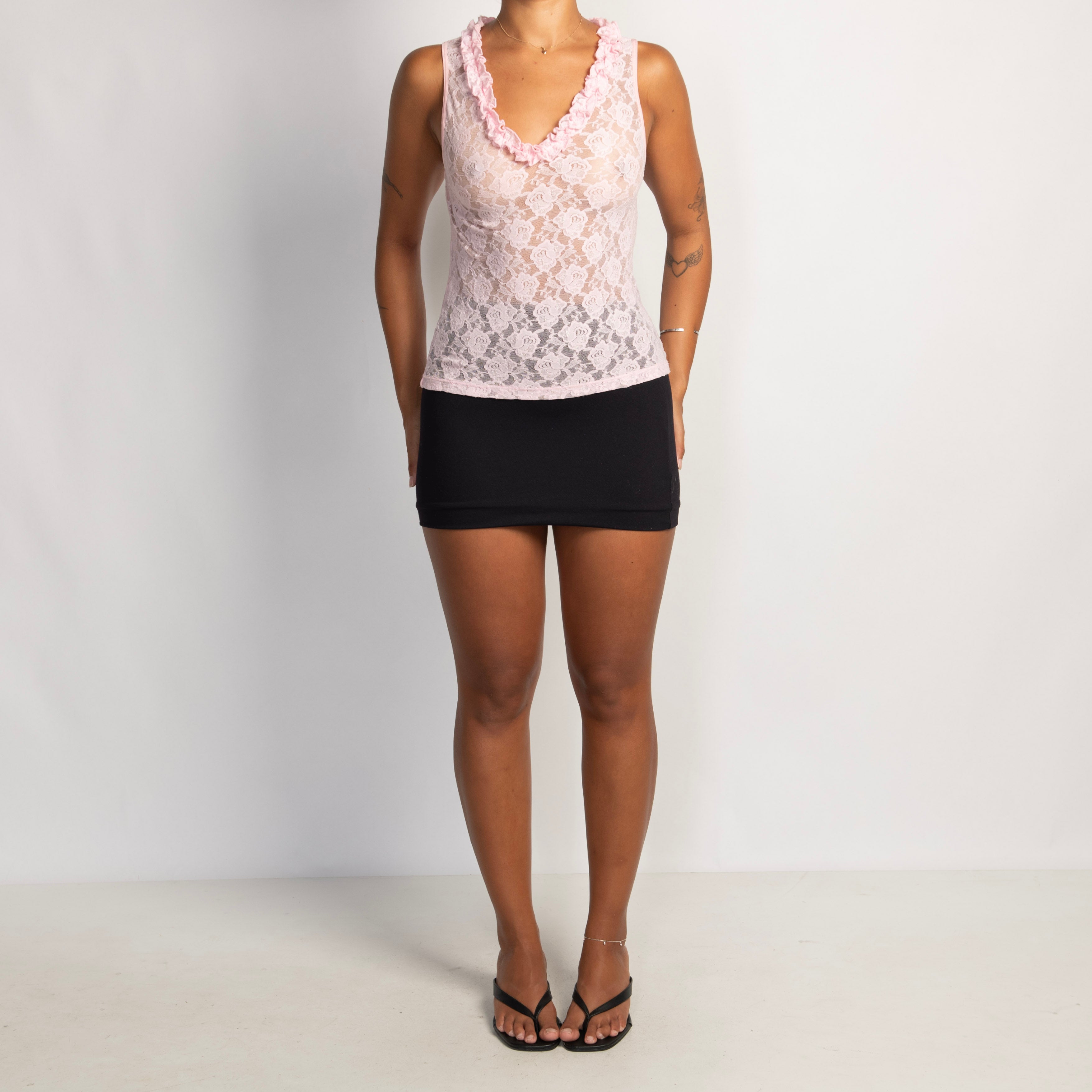 PINK LACE TANK TOP