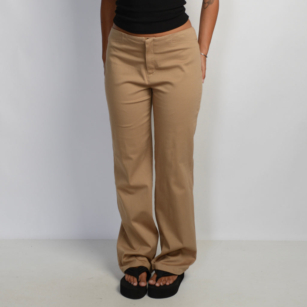TAN BOOTCUT TROUSERS