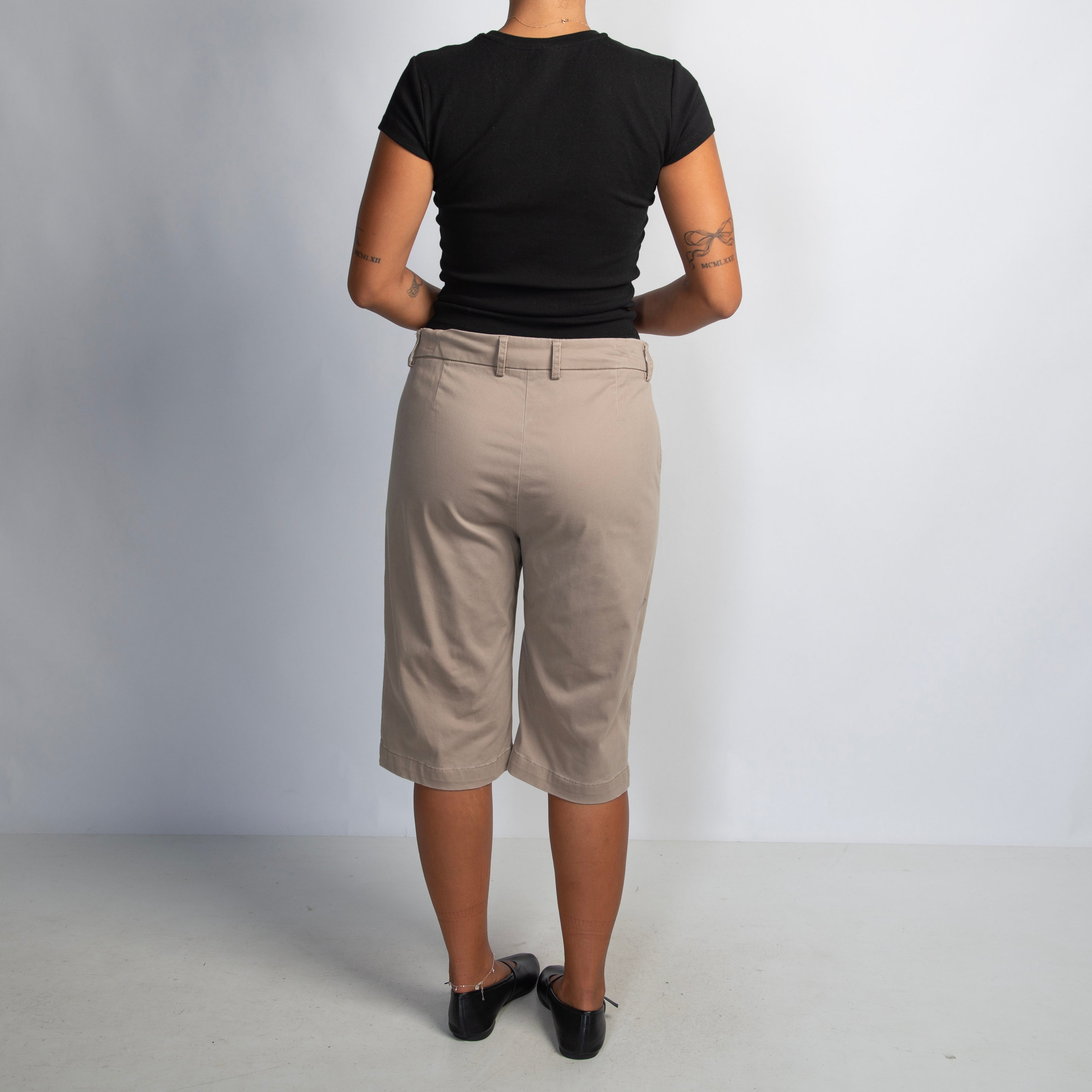 BEIGE CROP TROUSERS