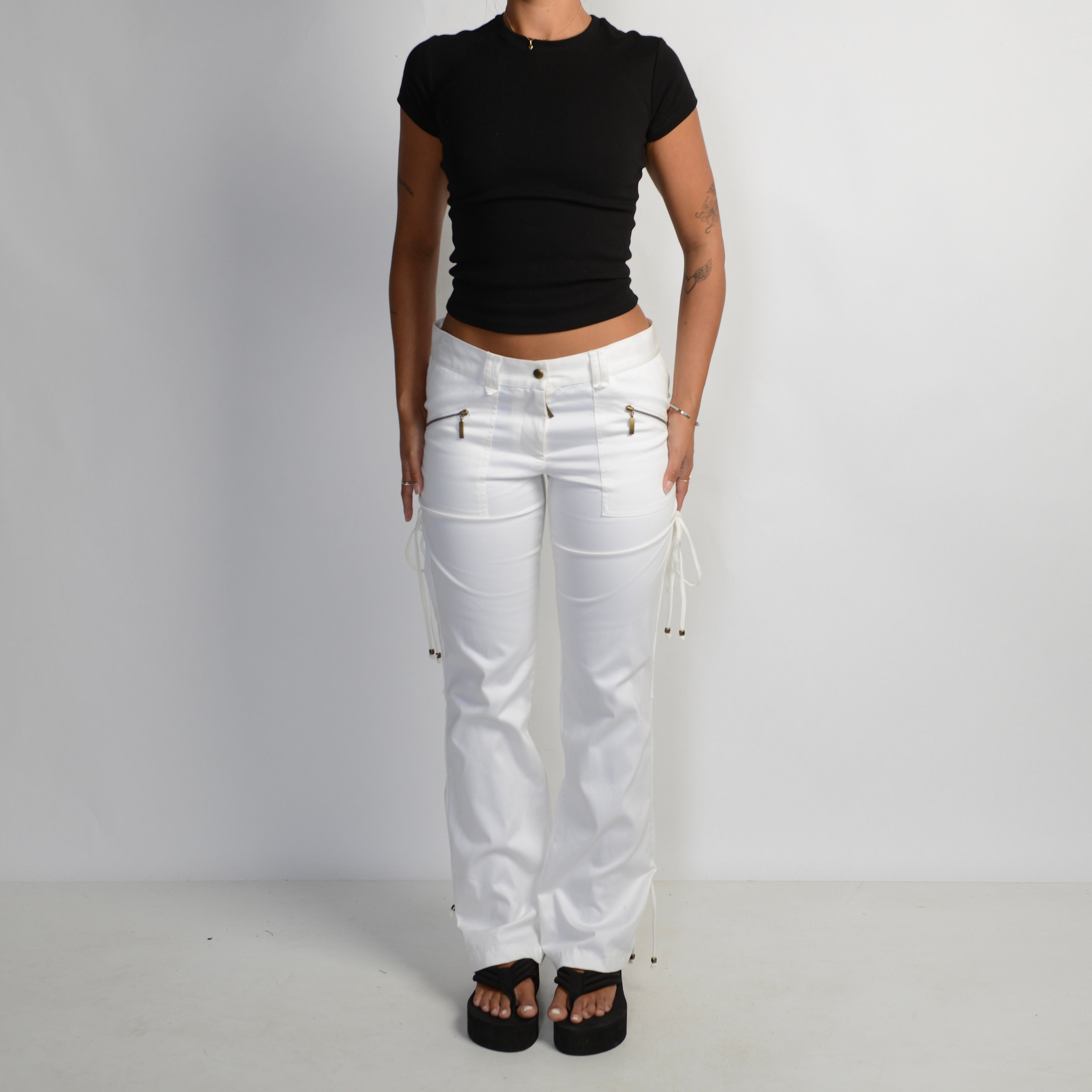 WHITE BOOTCUT TROUSERS