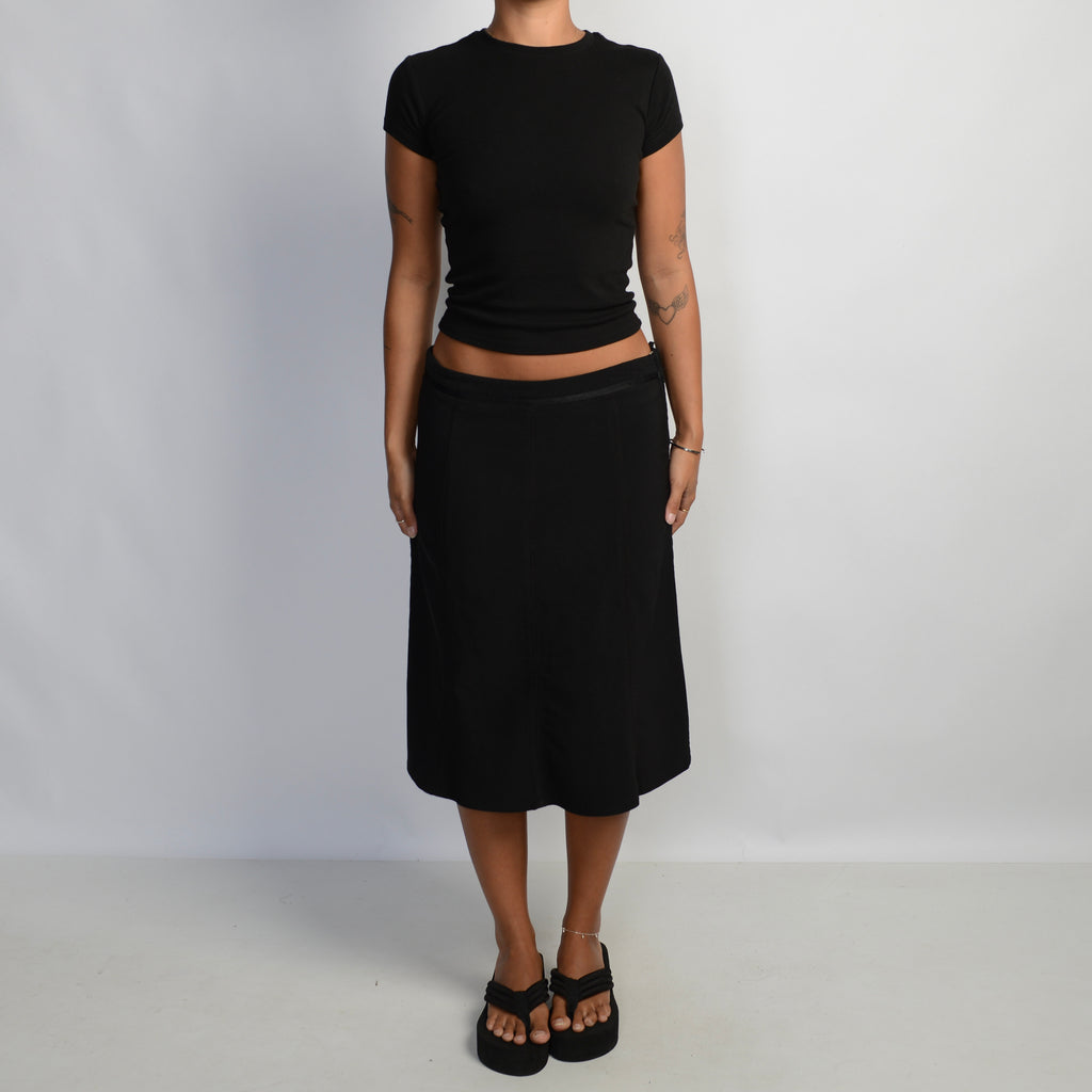 BLACK A LINE MIDI SKIRT