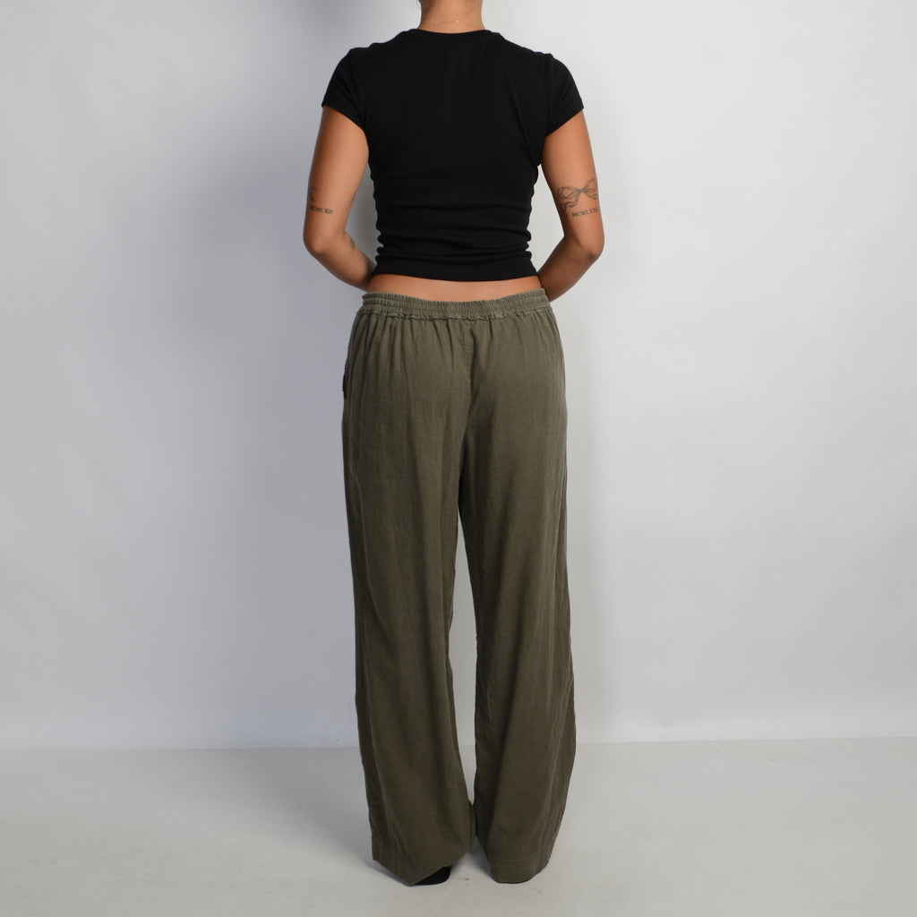 KHAKI LINEN TROUSERS