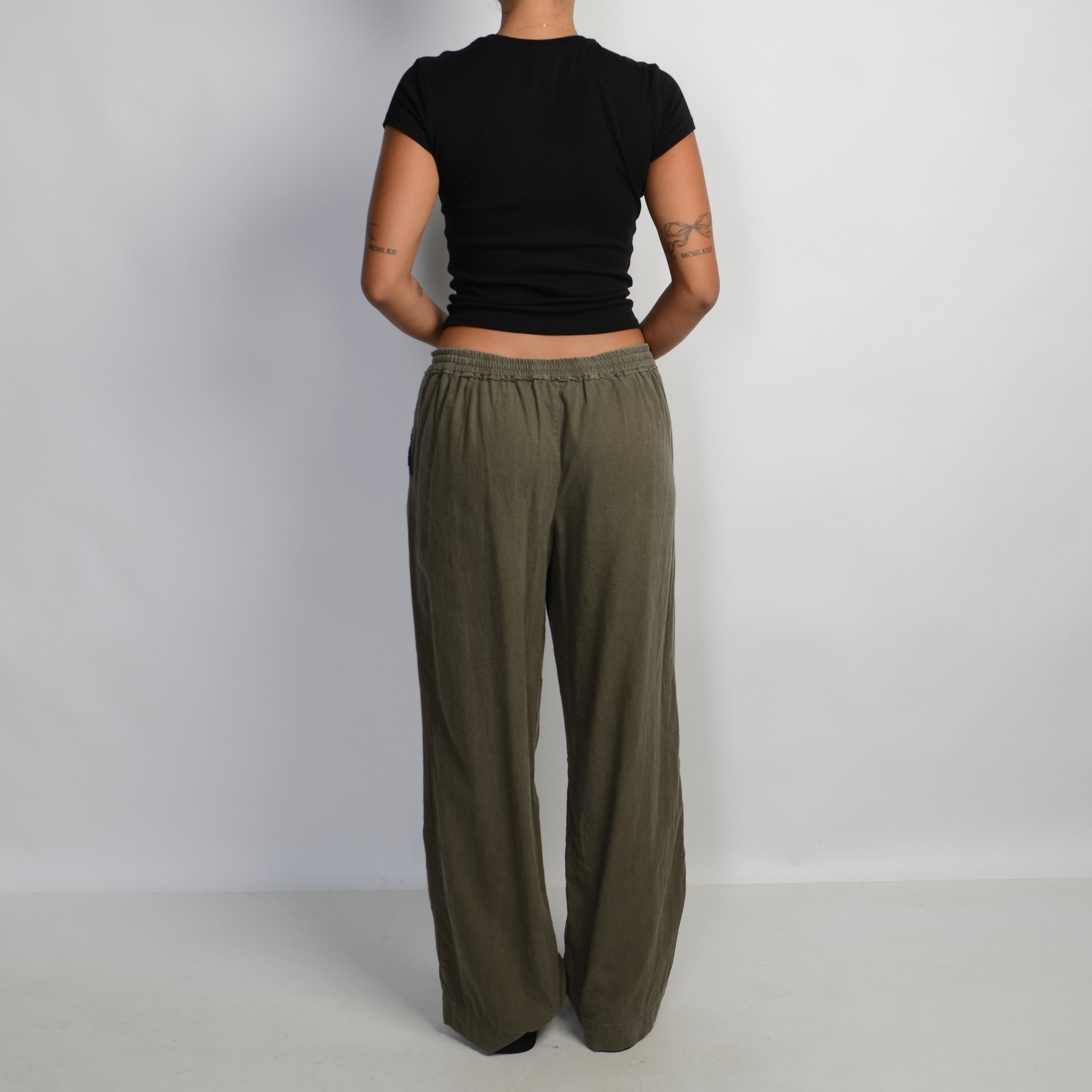 KHAKI LINEN TROUSERS