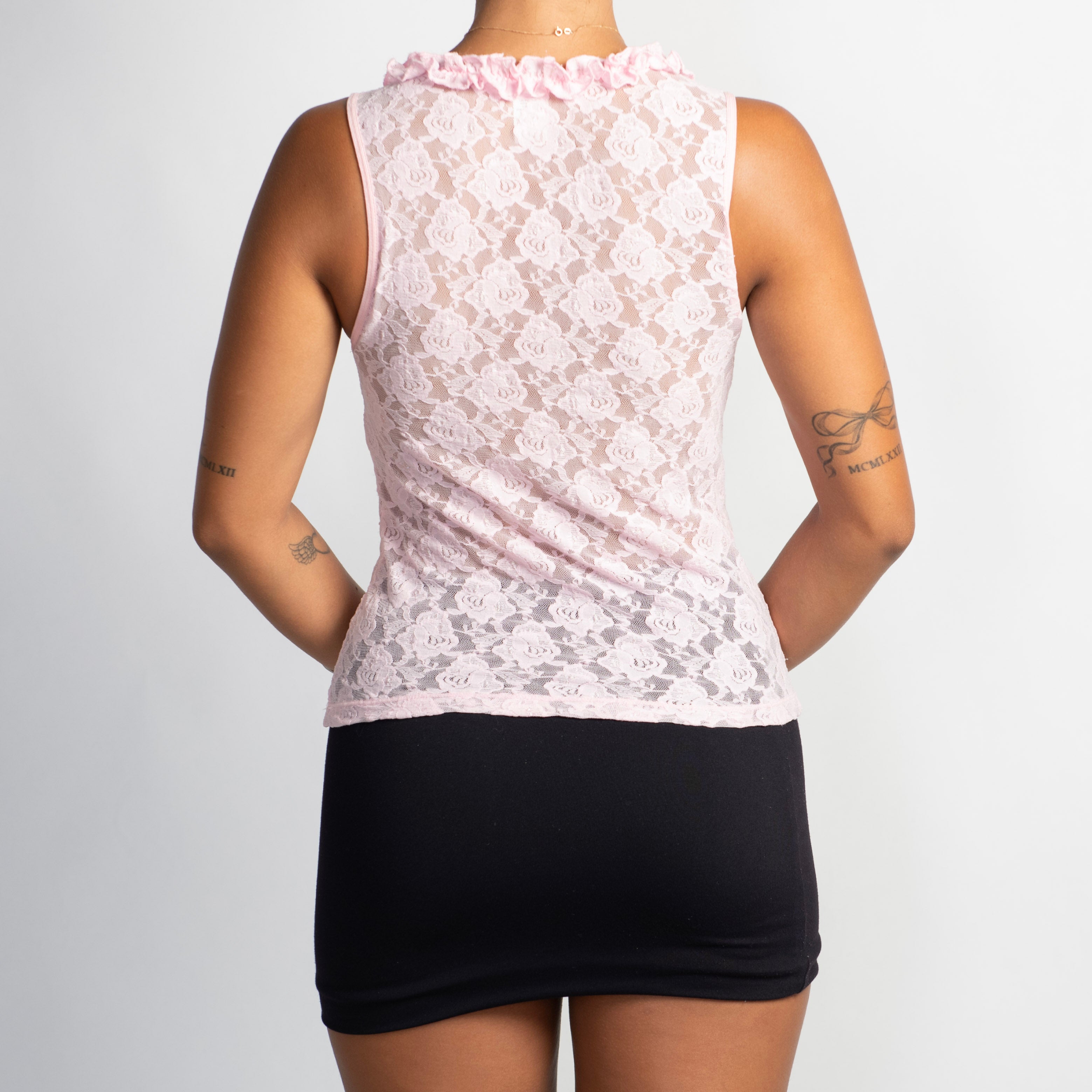 PINK LACE TANK TOP
