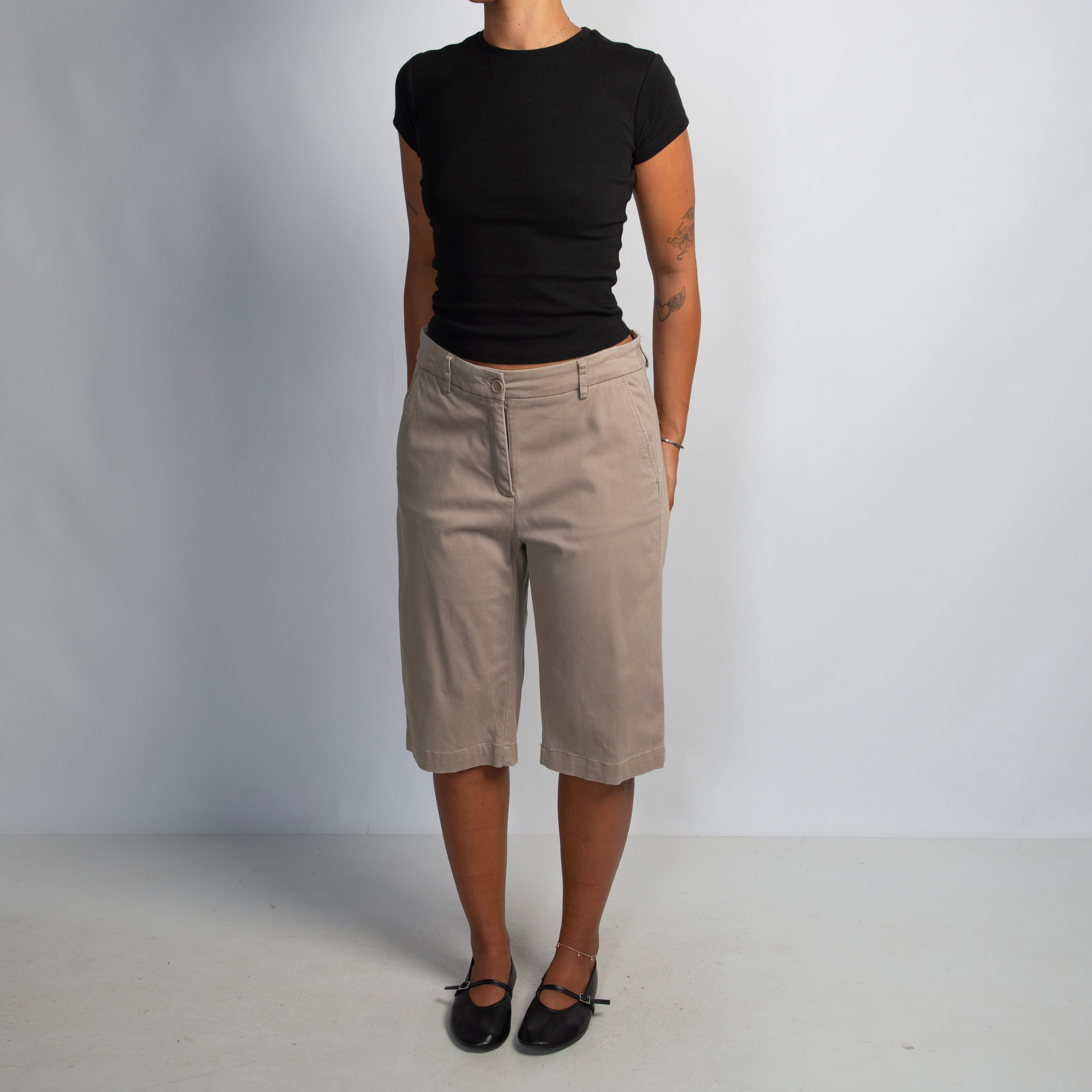 BEIGE CROP TROUSERS