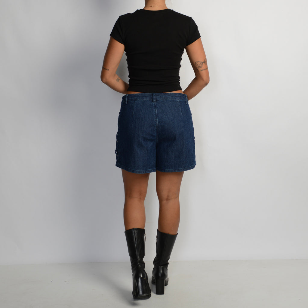 DARK DENIM SHORTS