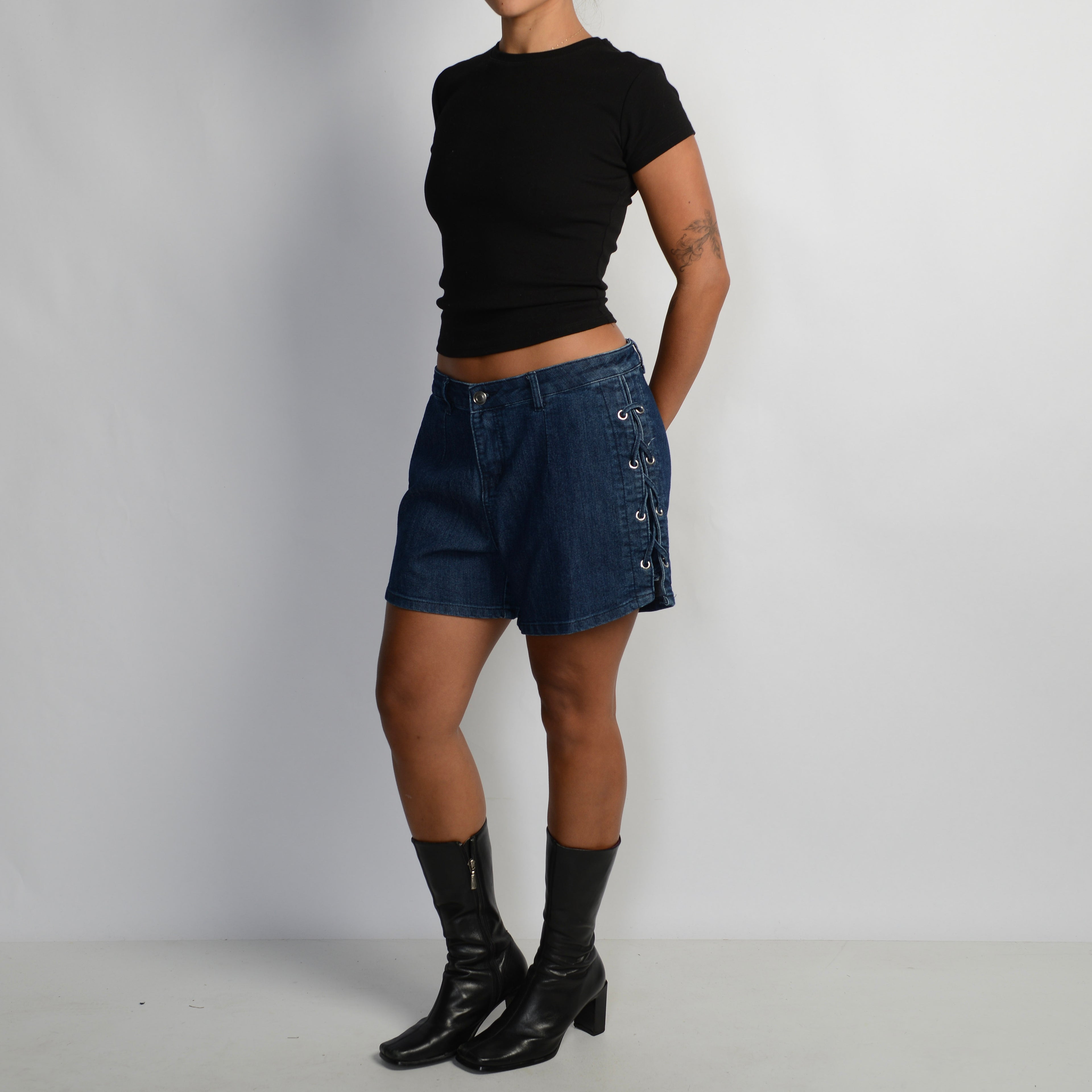 DARK DENIM SHORTS