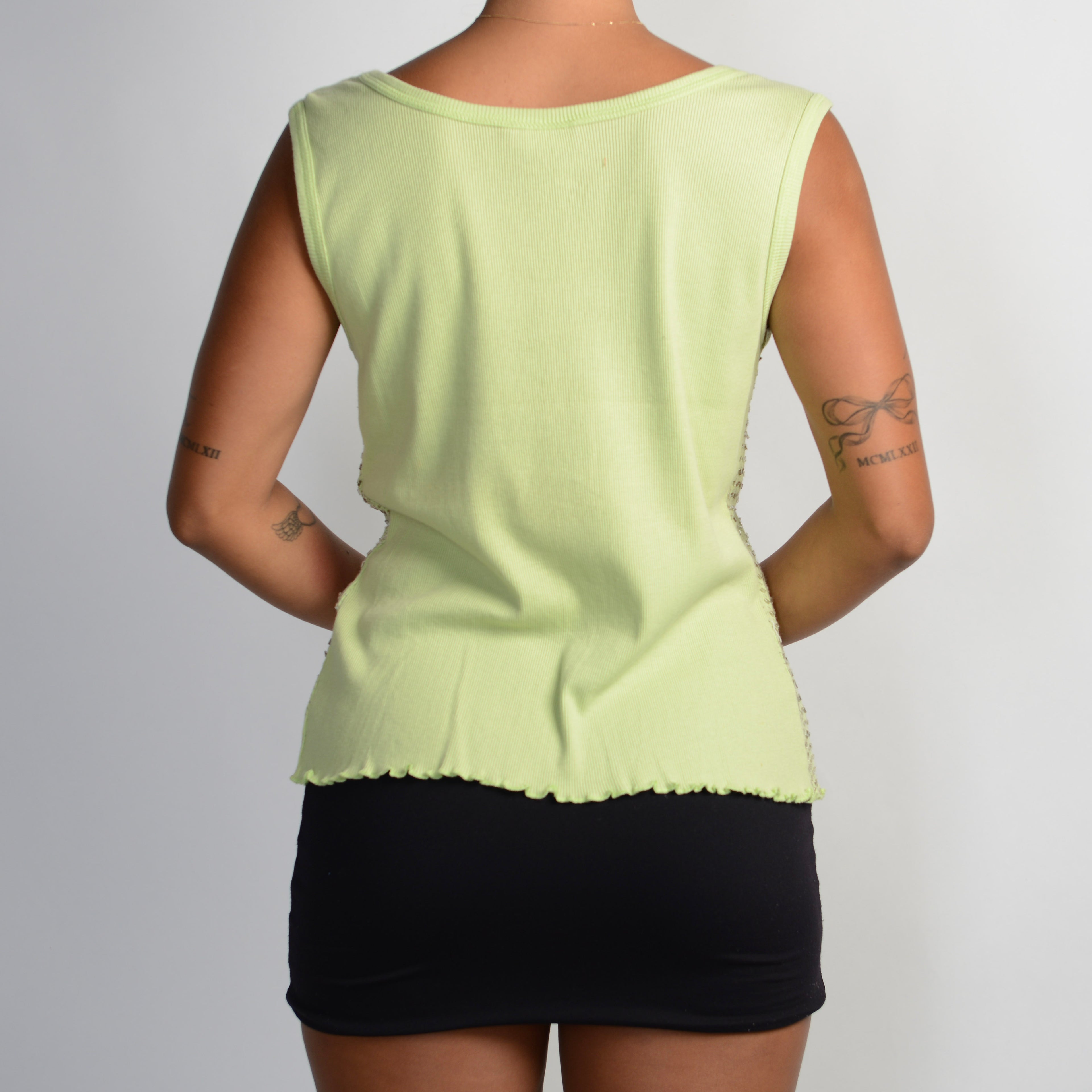 LIME BEADED TANK TOP