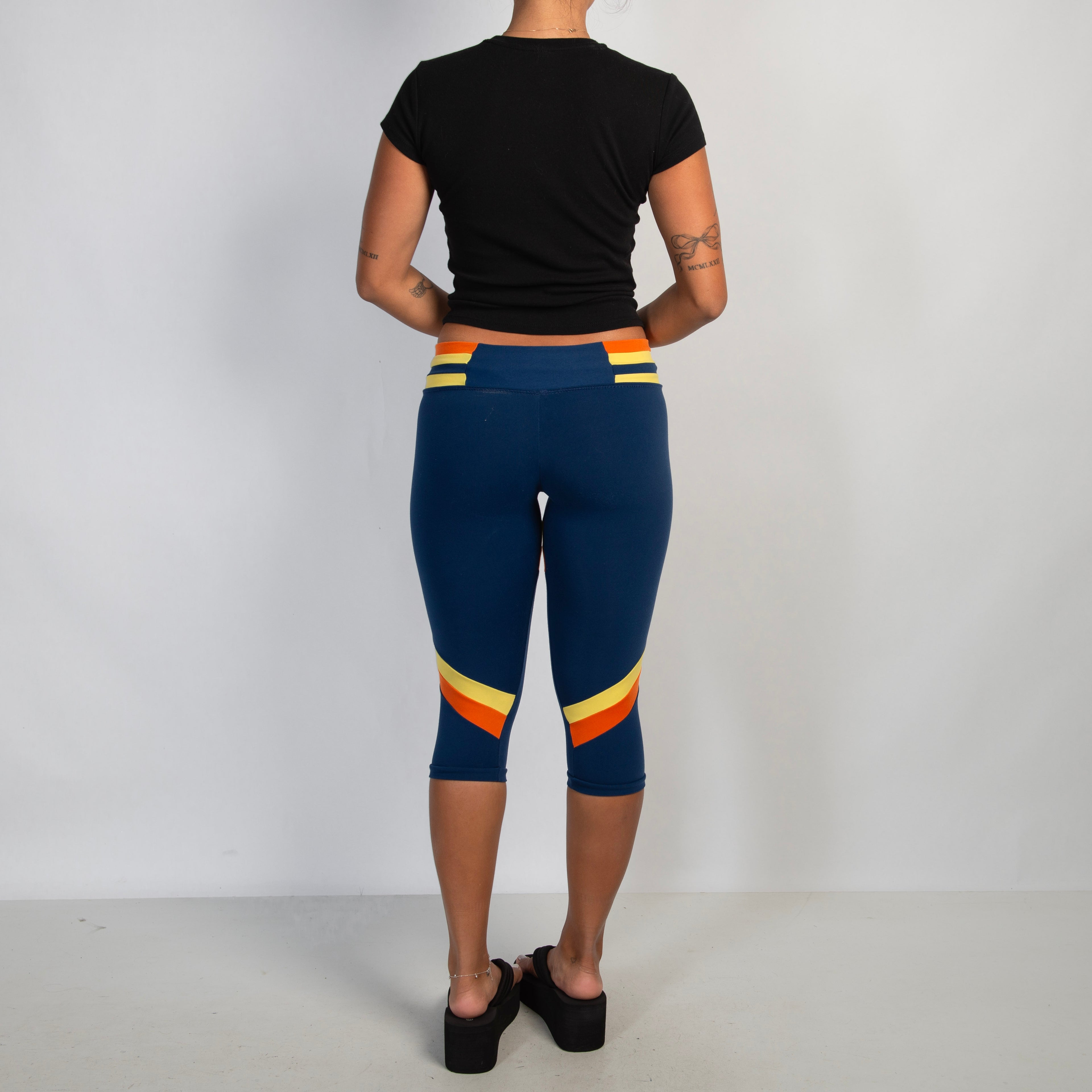 NAVY COLOUR BLOCK TIGHTS