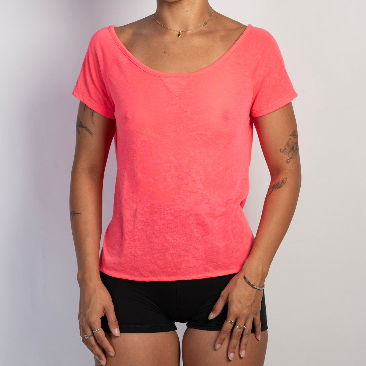 SHEER FLUORO PINK TOP