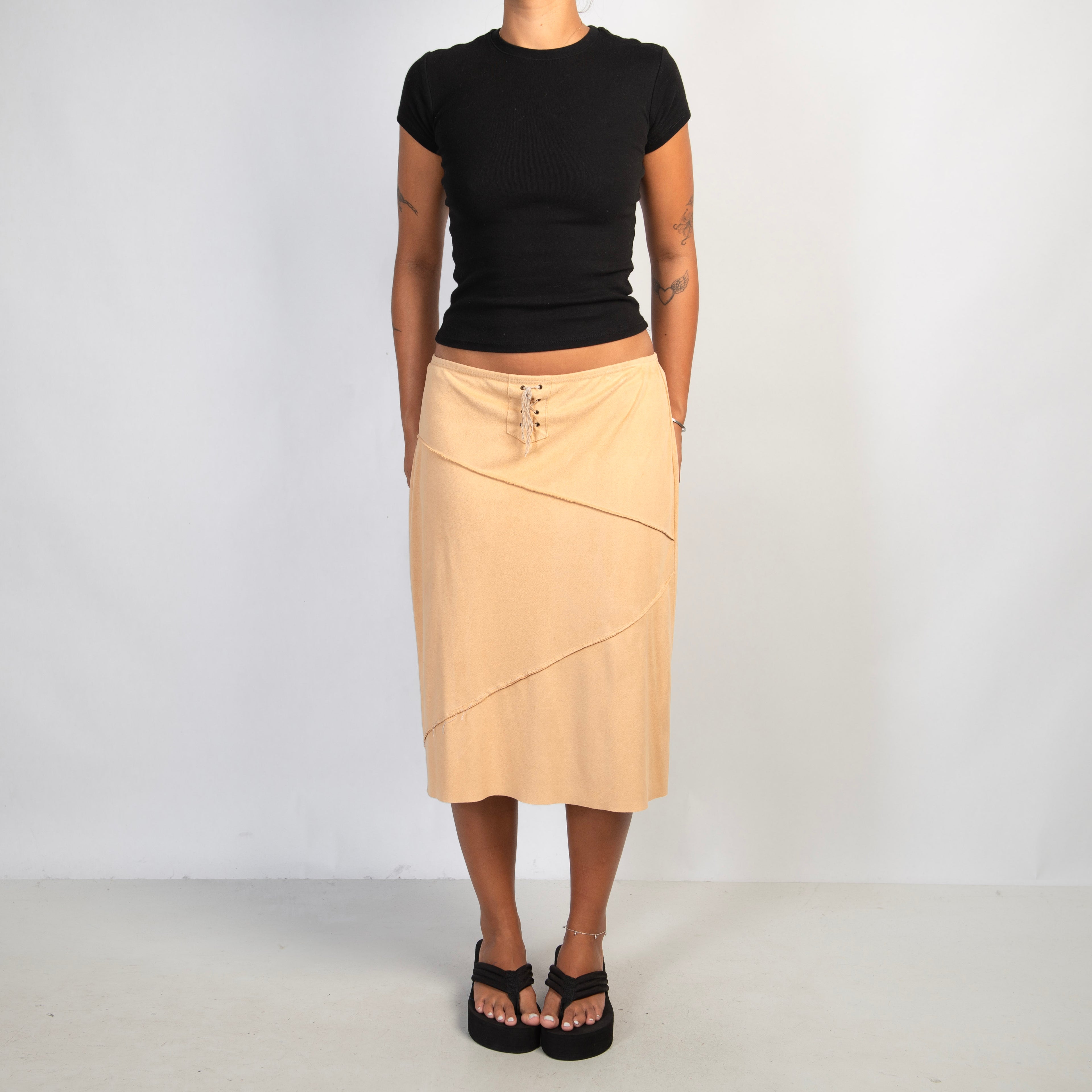 SUEDETTE MIDI SKIRT