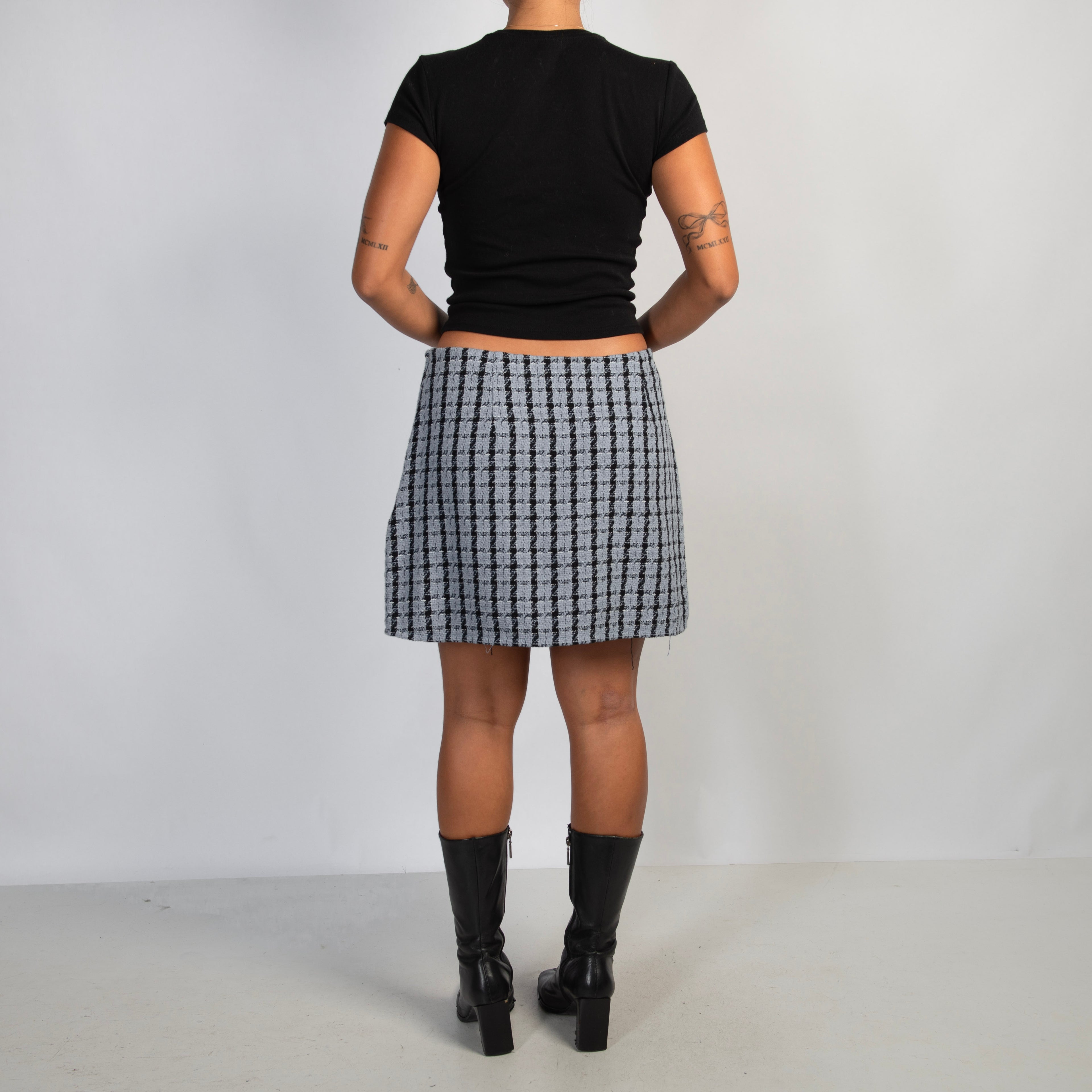 BLUE PLAID SKIRT