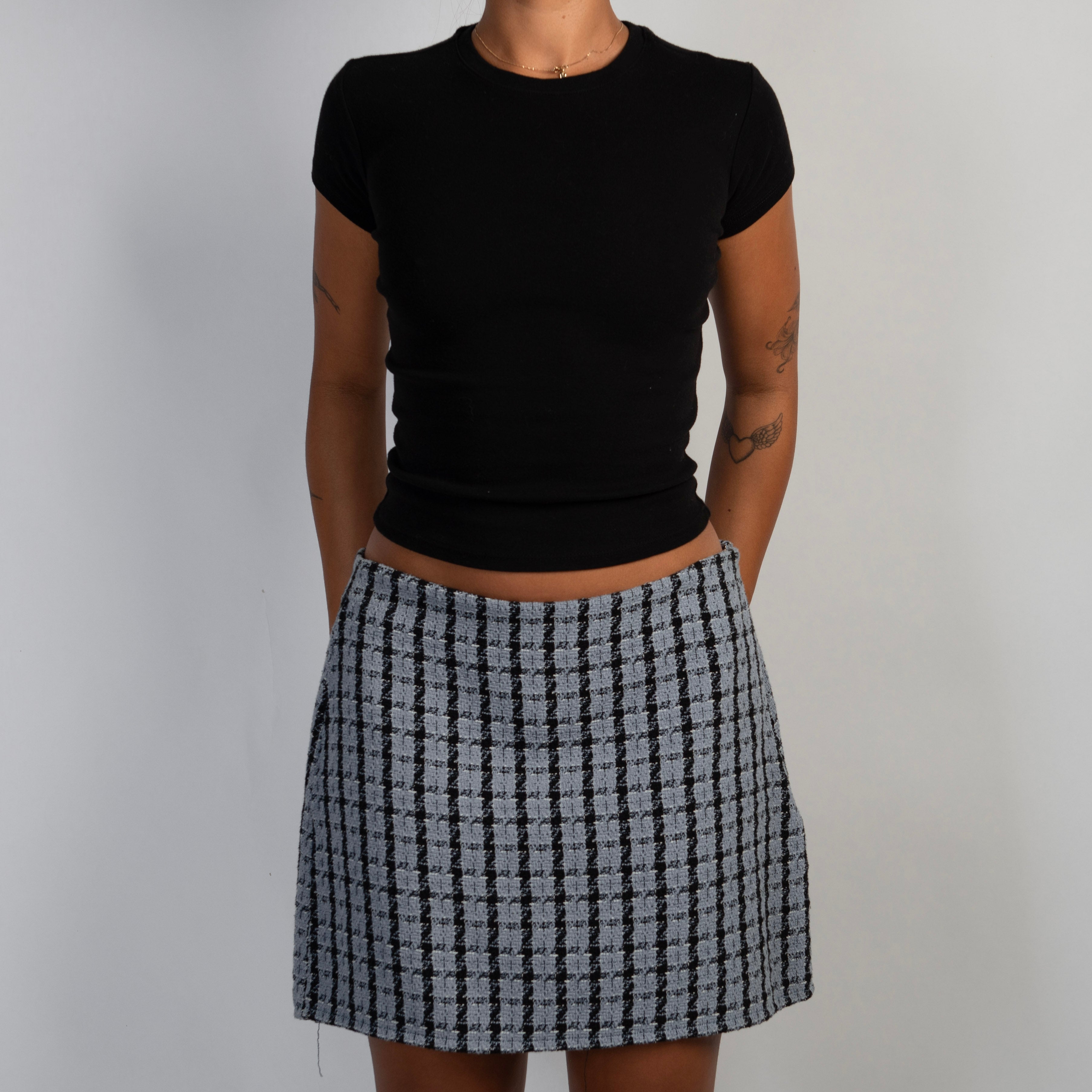 BLUE PLAID SKIRT
