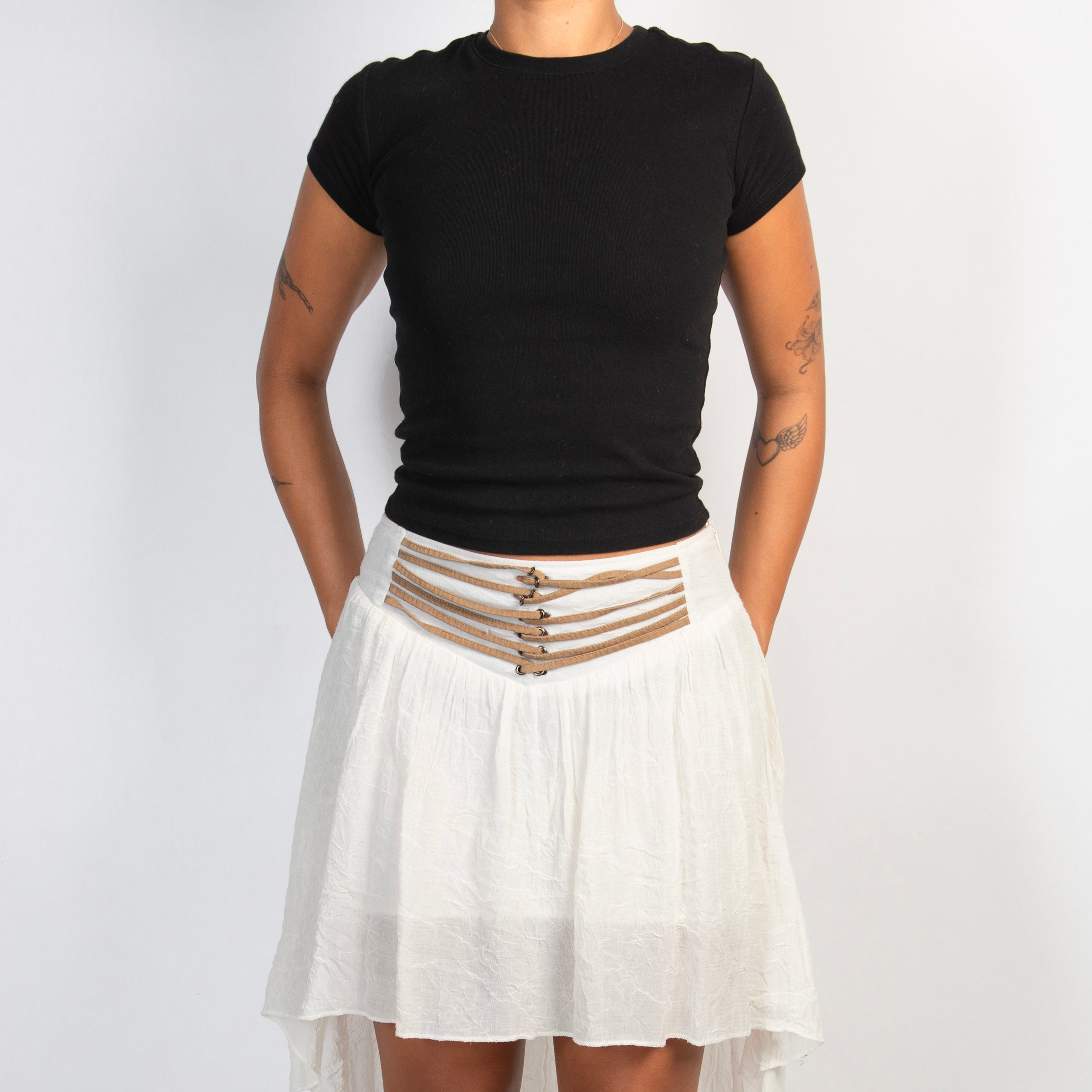 TEXTURED WATERFALL SKIRT