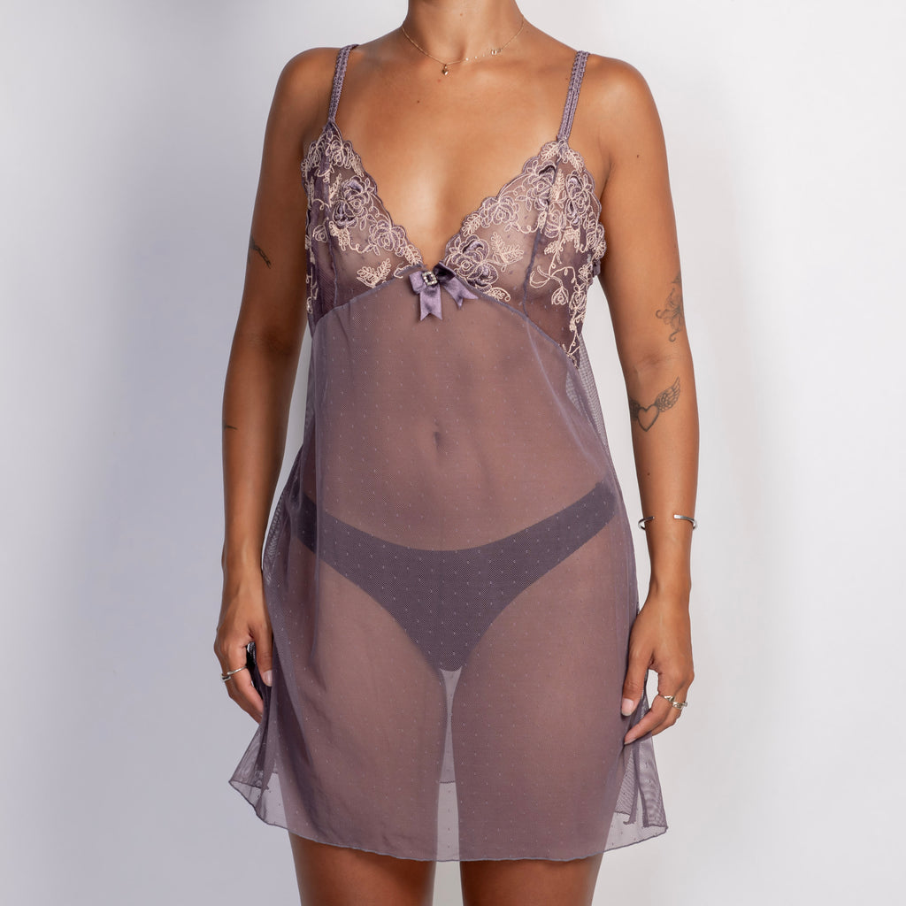 PURPLE MESH CHEMISE