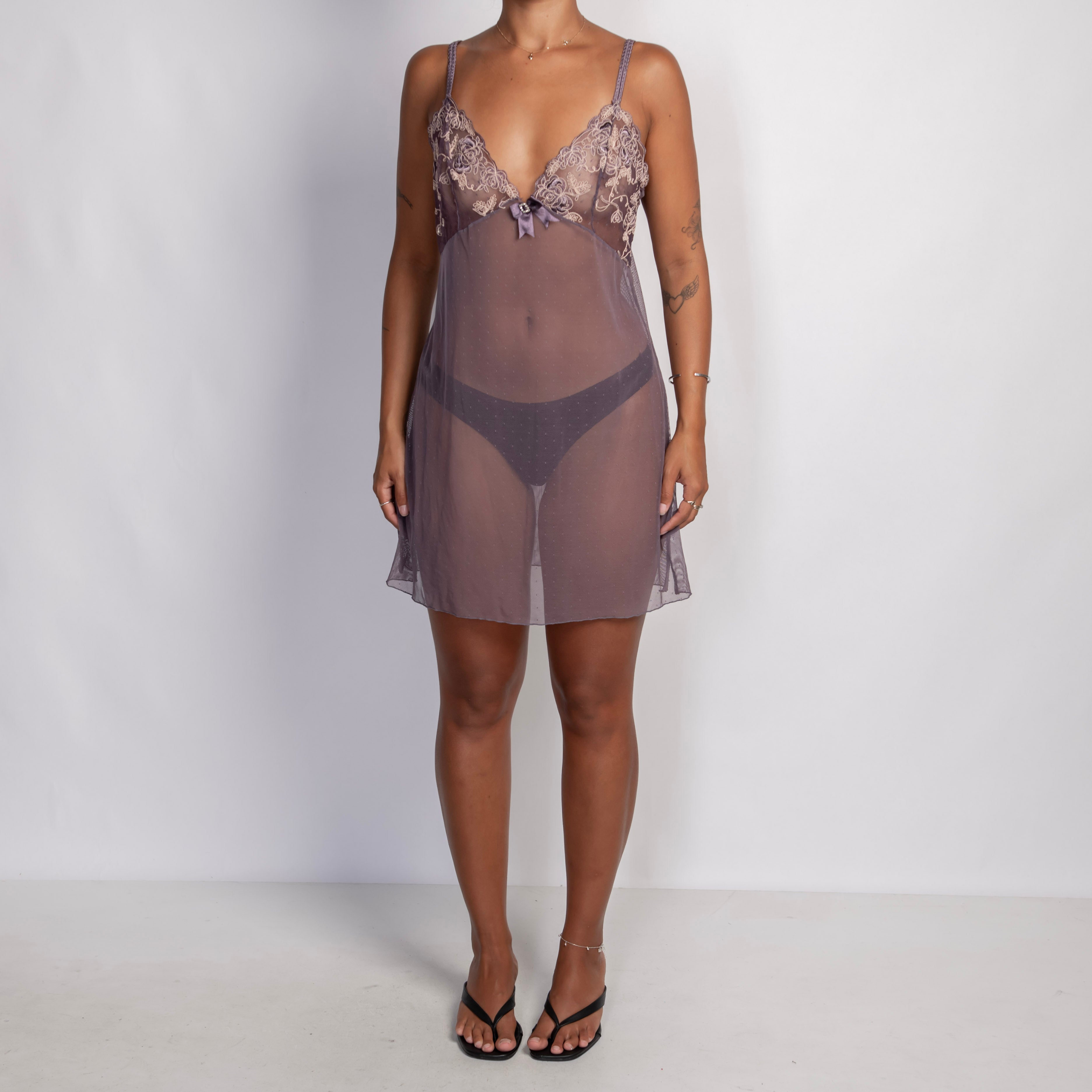PURPLE MESH CHEMISE