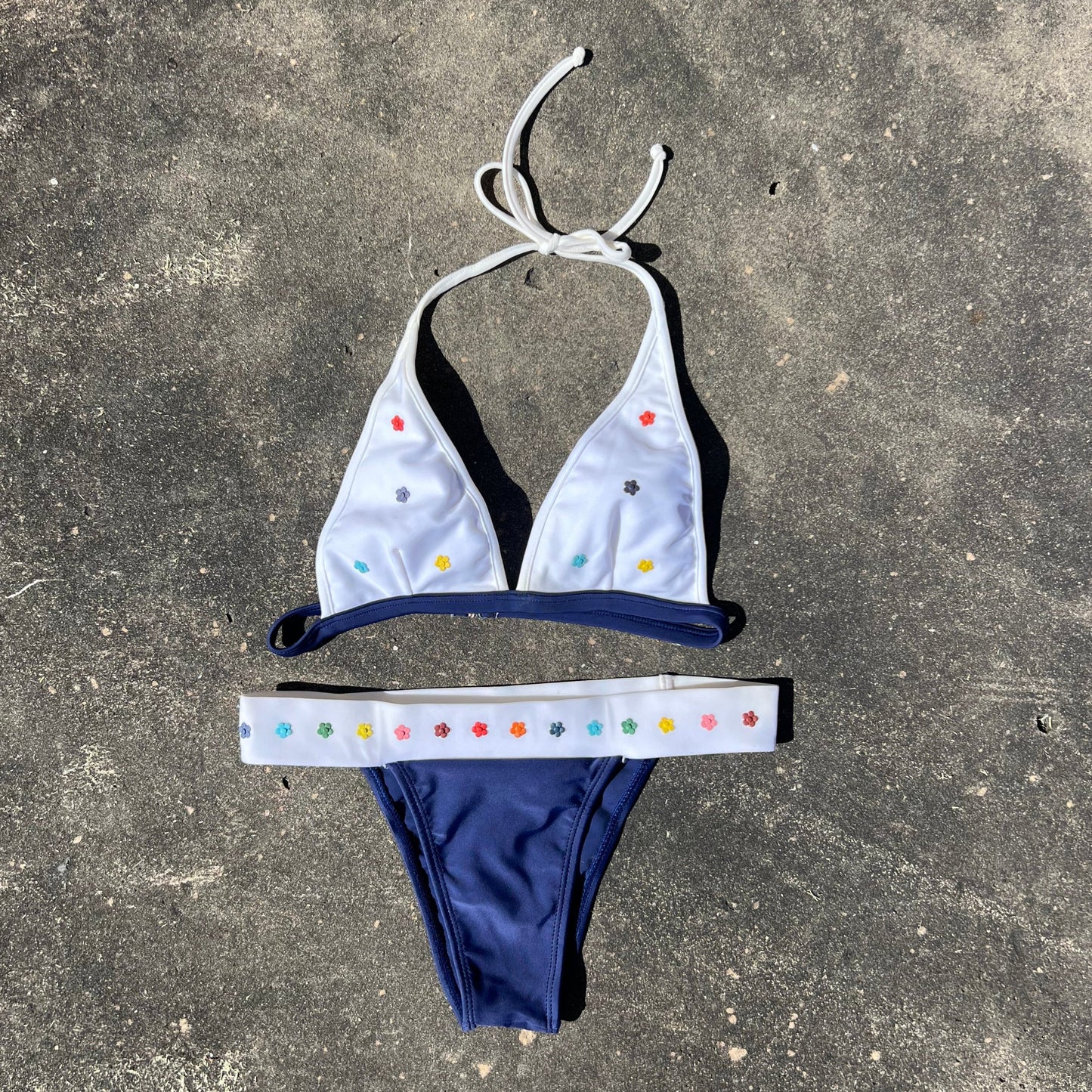 NAVY/WHITE BRAZILIAN BIKINI