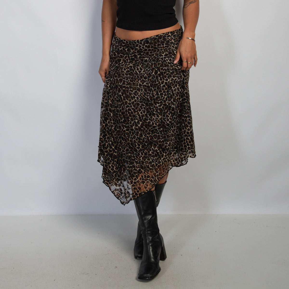 ANIMAL PRINT MIDI SKIRT