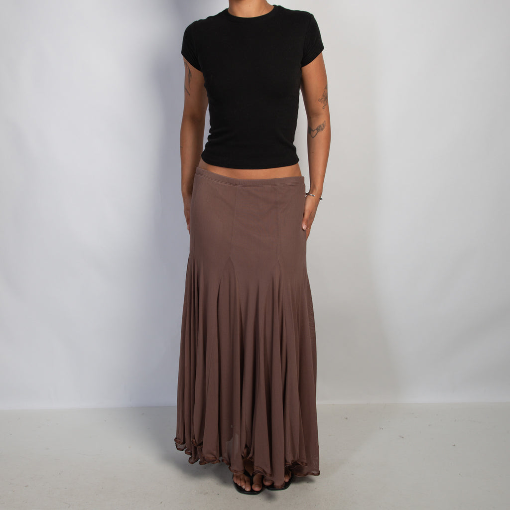BROWN MESH SKIRT