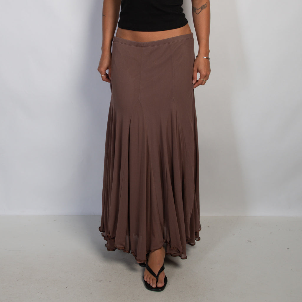 BROWN MESH SKIRT