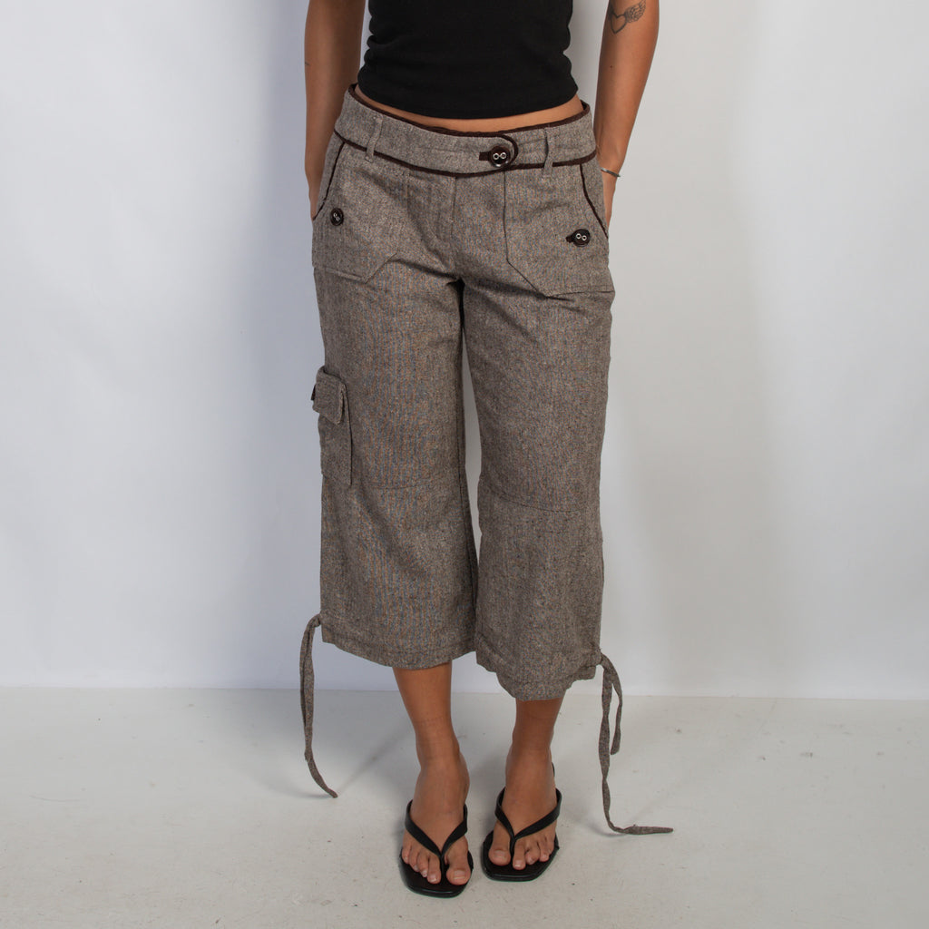 WOOL CAPRI CARGO PANTS