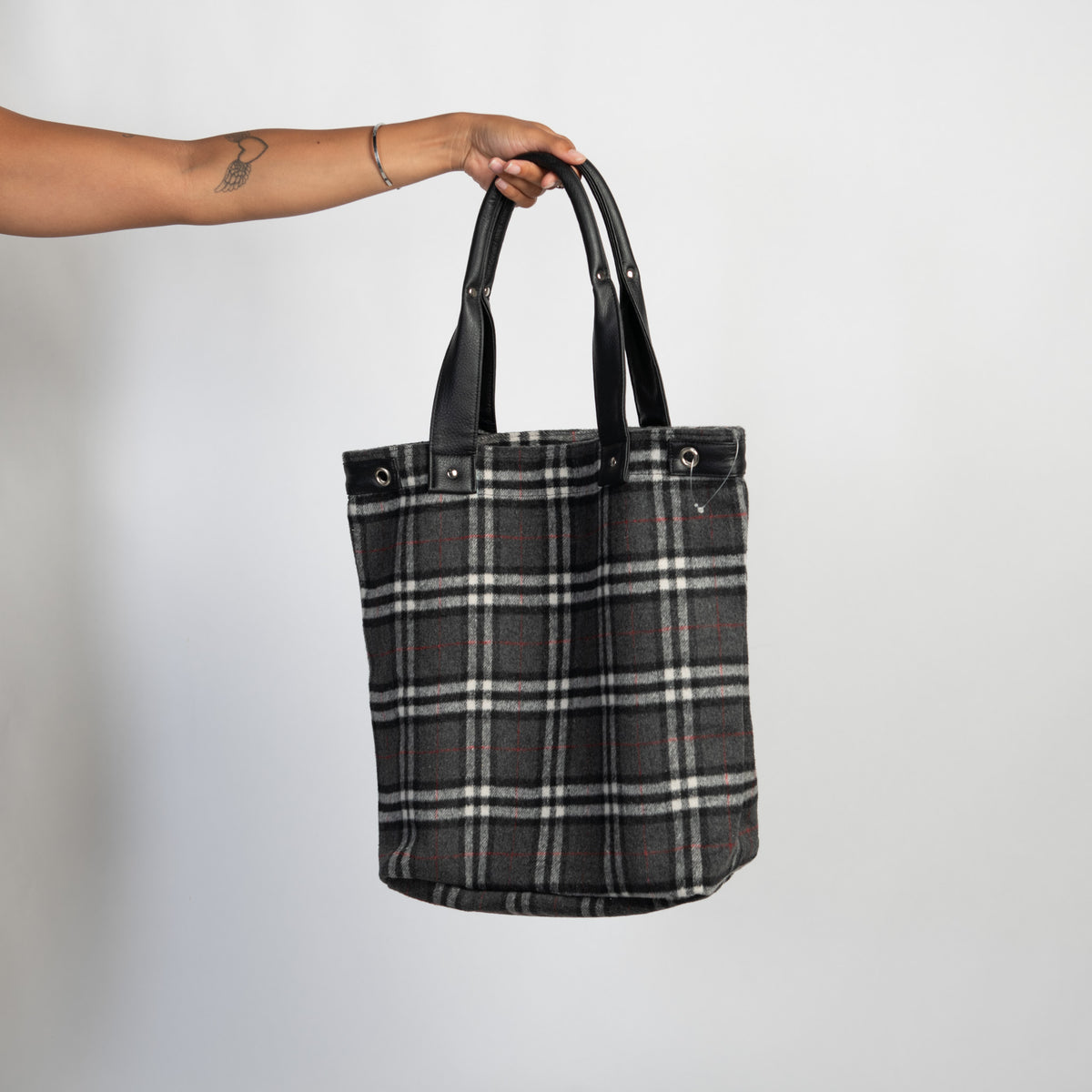PLAID WOOL BAG