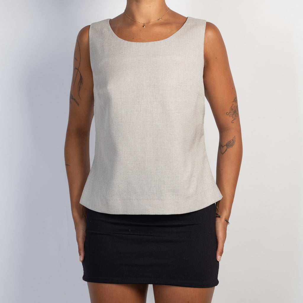 GREIGE SLEEVELESS TOP