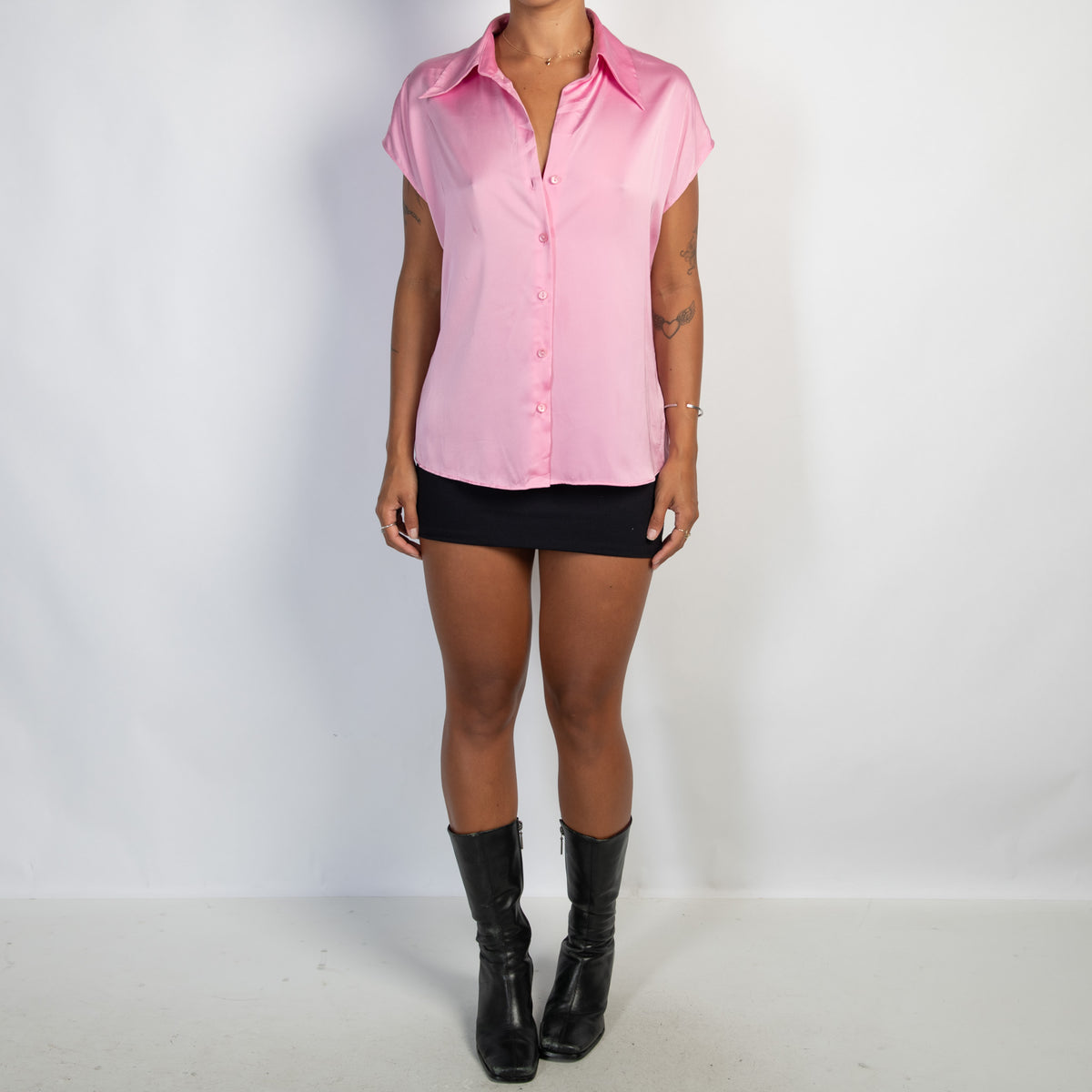PINK SATIN BLOUSE