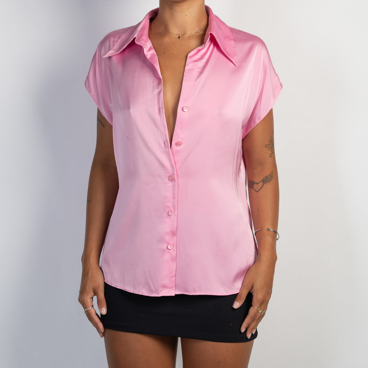 PINK SATIN BLOUSE
