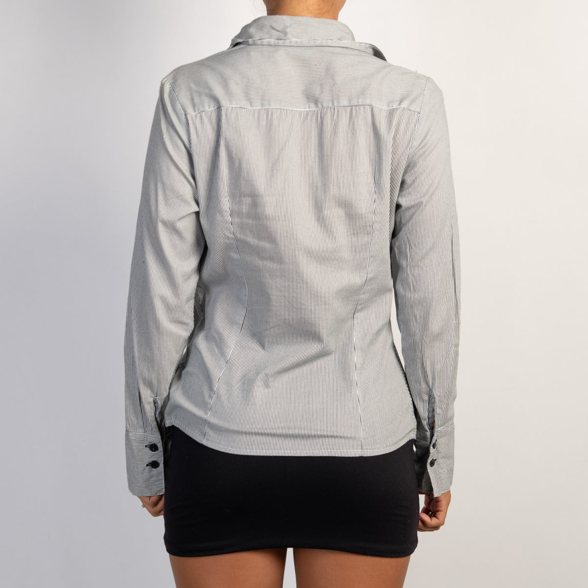 PINSTRIPE BUTTON BLOUSE