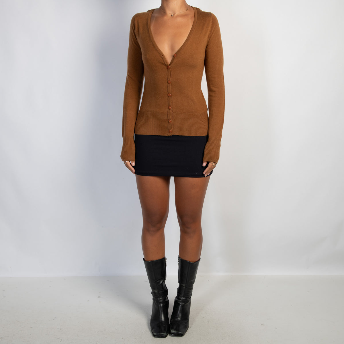 BROWN KNIT CARDIGAN