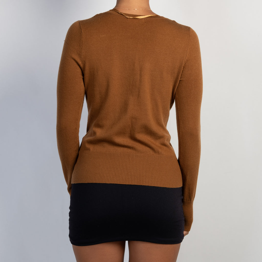 BROWN KNIT CARDIGAN
