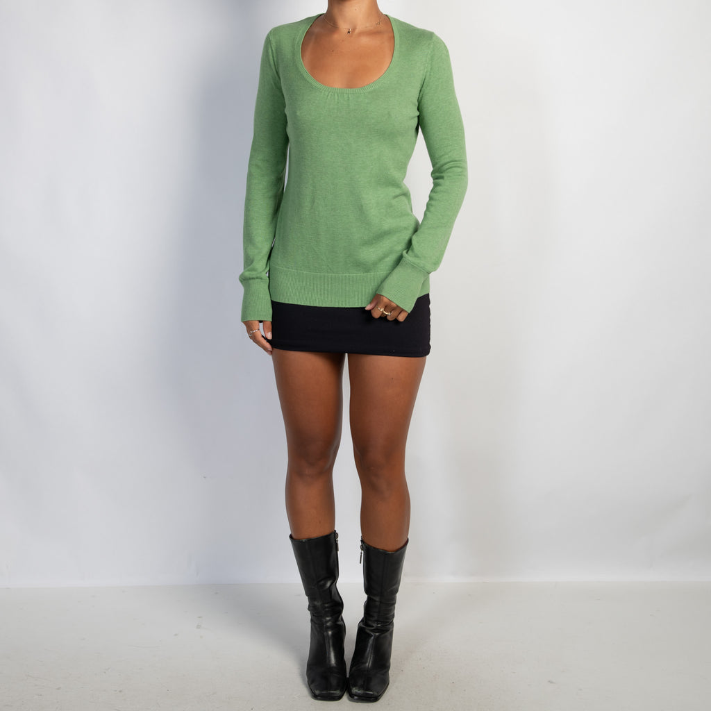 GREEN KNIT TOP