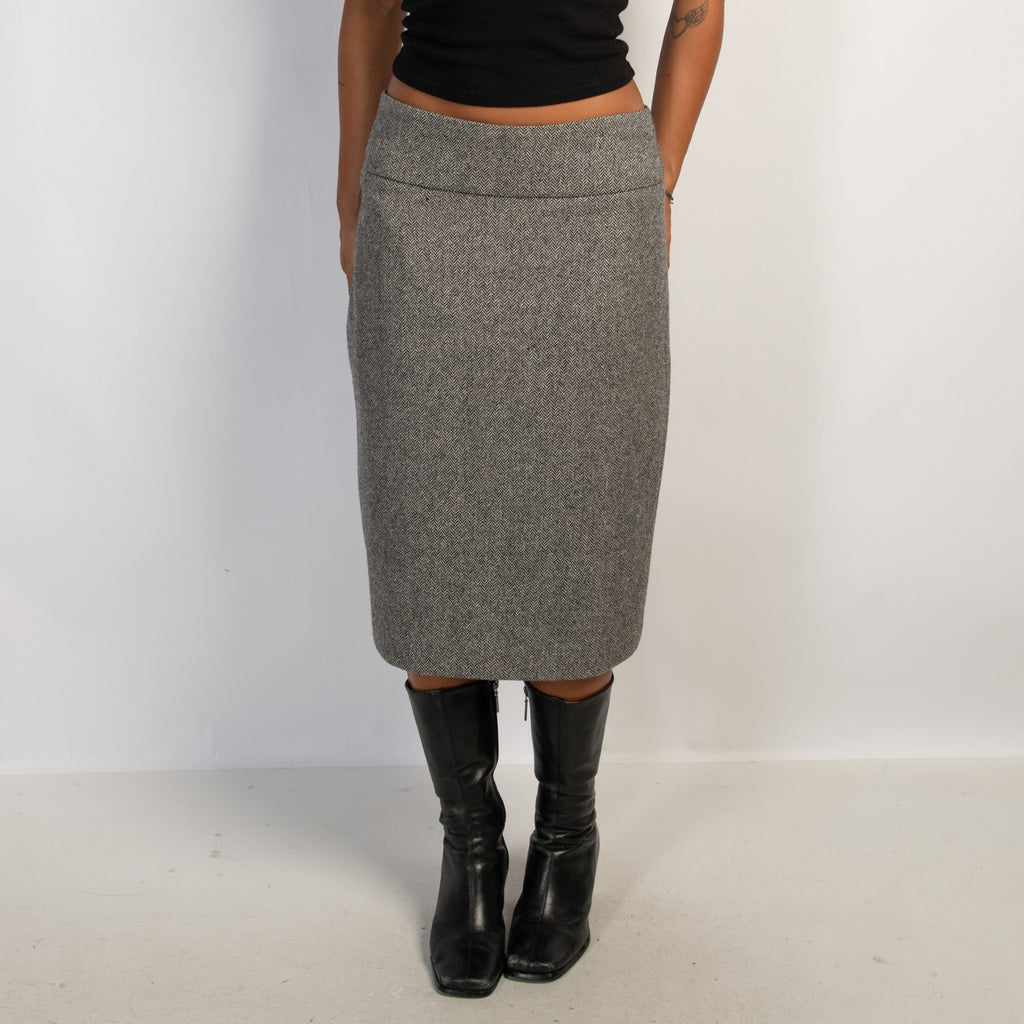 HERRINGBONE MIDI SKIRT