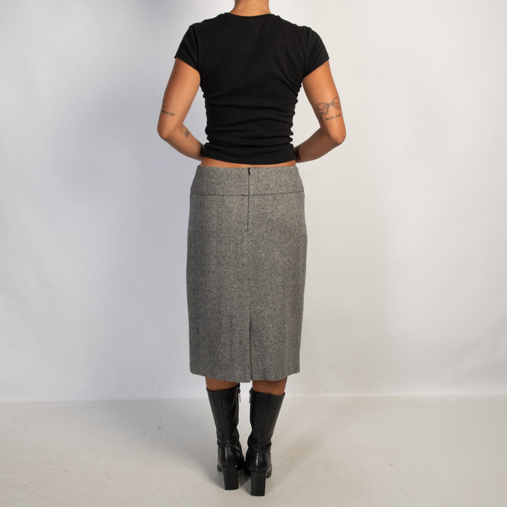 HERRINGBONE MIDI SKIRT