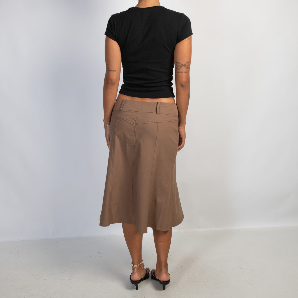 BROWN MIDI SKIRT
