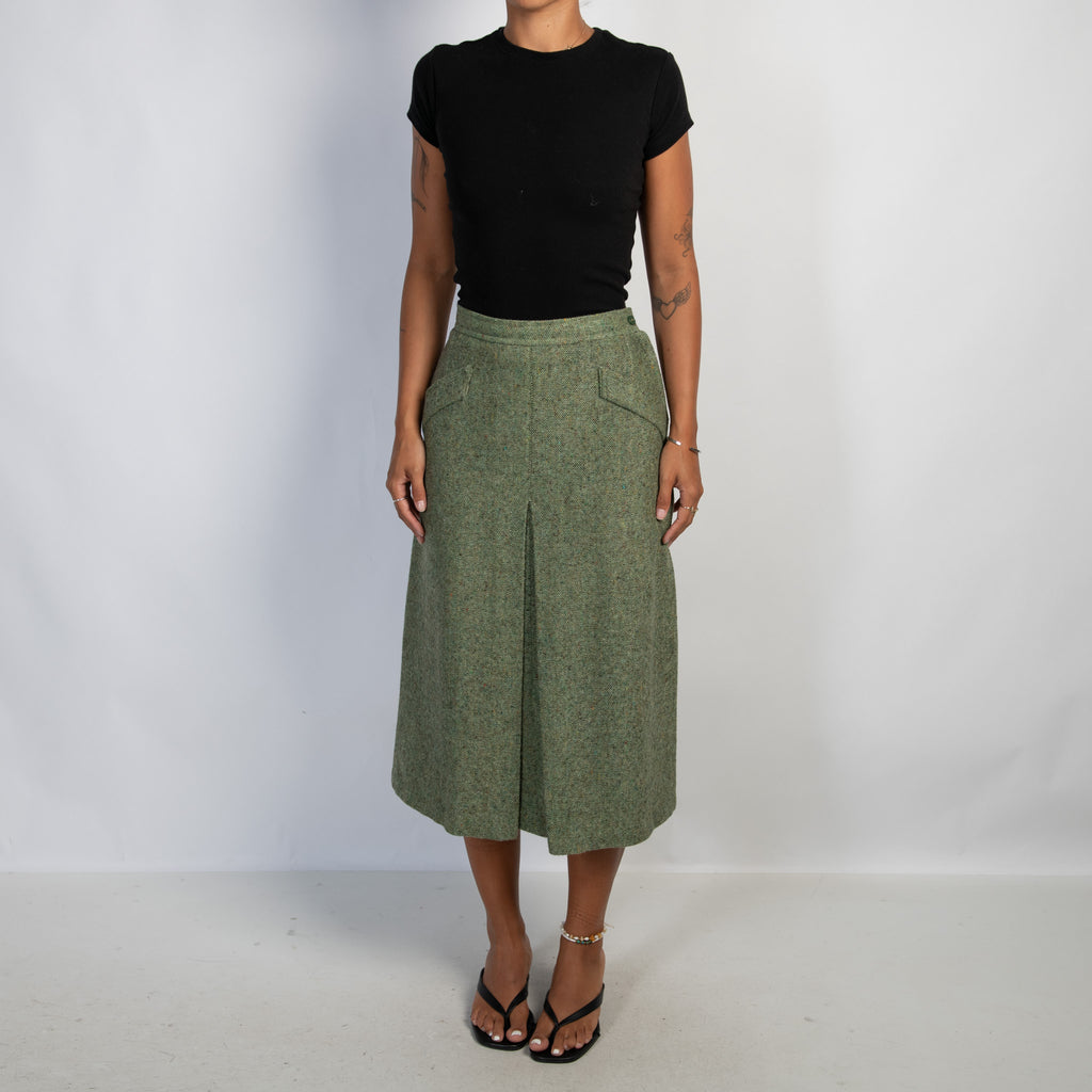 GREEN WOOL SKIRT