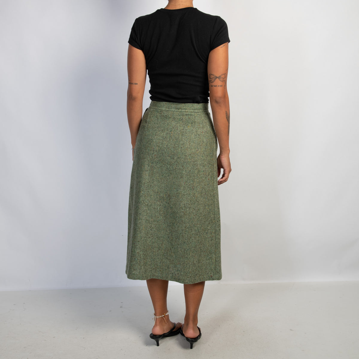GREEN WOOL SKIRT