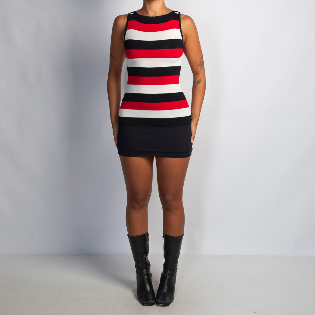 RED STRIPE KNIT TOP