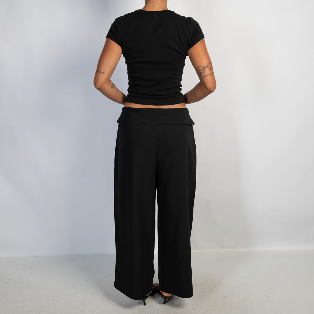 BLACK FOLDOVER PANTS