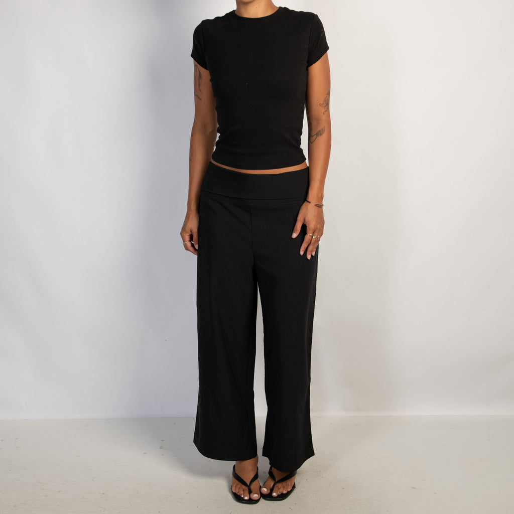 BLACK FOLDOVER PANTS